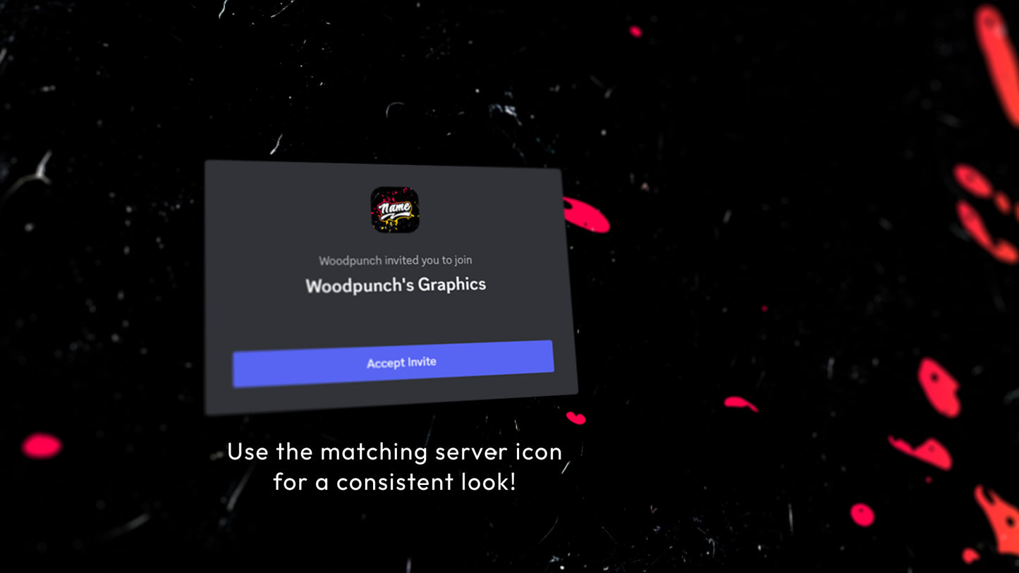 Discord invite background red close up