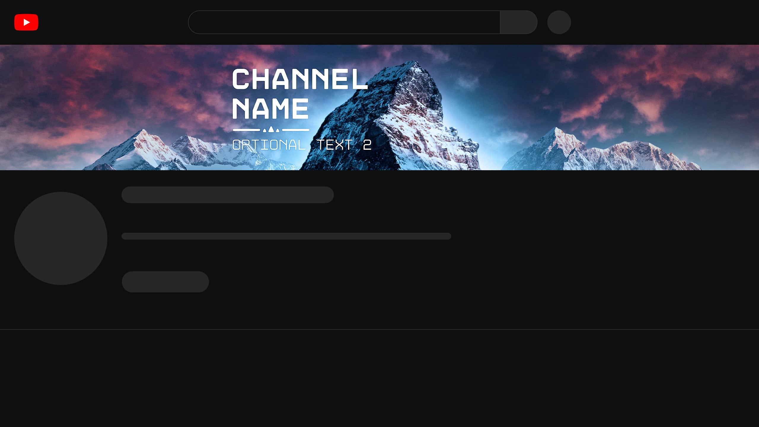 2560x1440 Youtube Channel Art Template