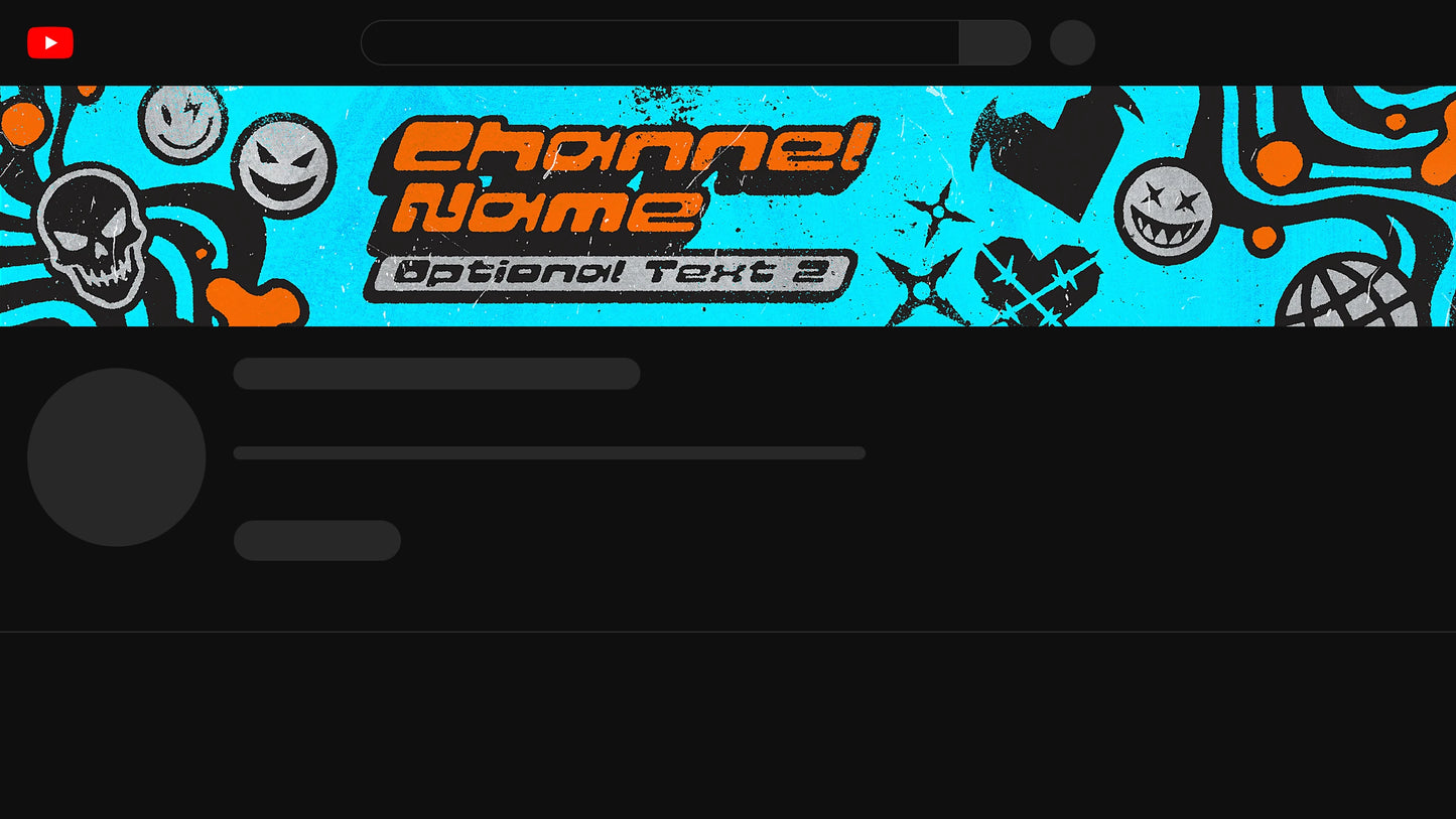 Y2K YouTube Channel Banner Blue