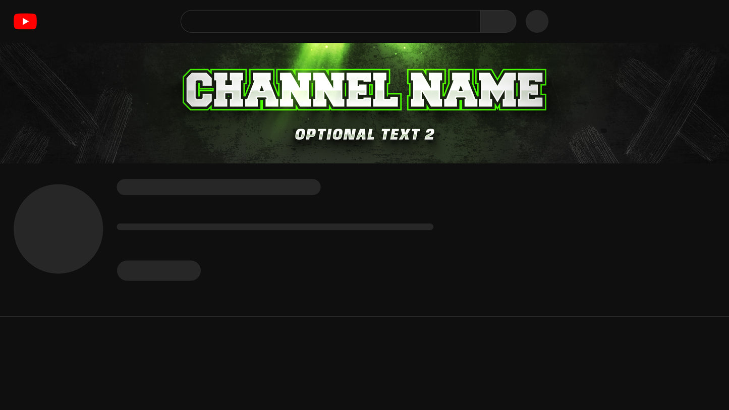 Gaming YouTube banner template green