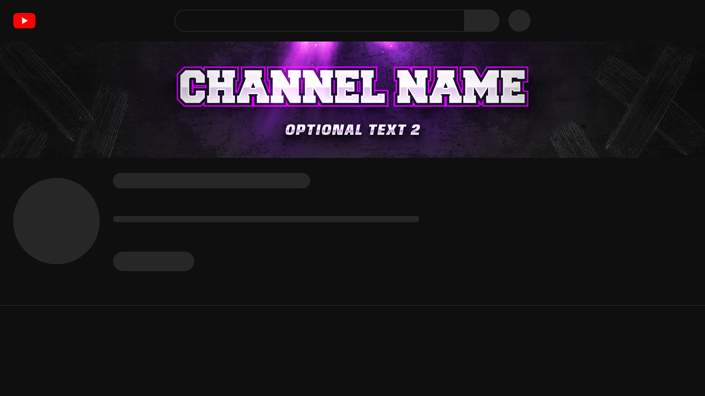 Gaming YouTube banner template purple