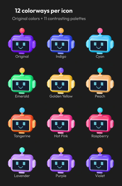 Candy Discord role icons — all 12 colorways