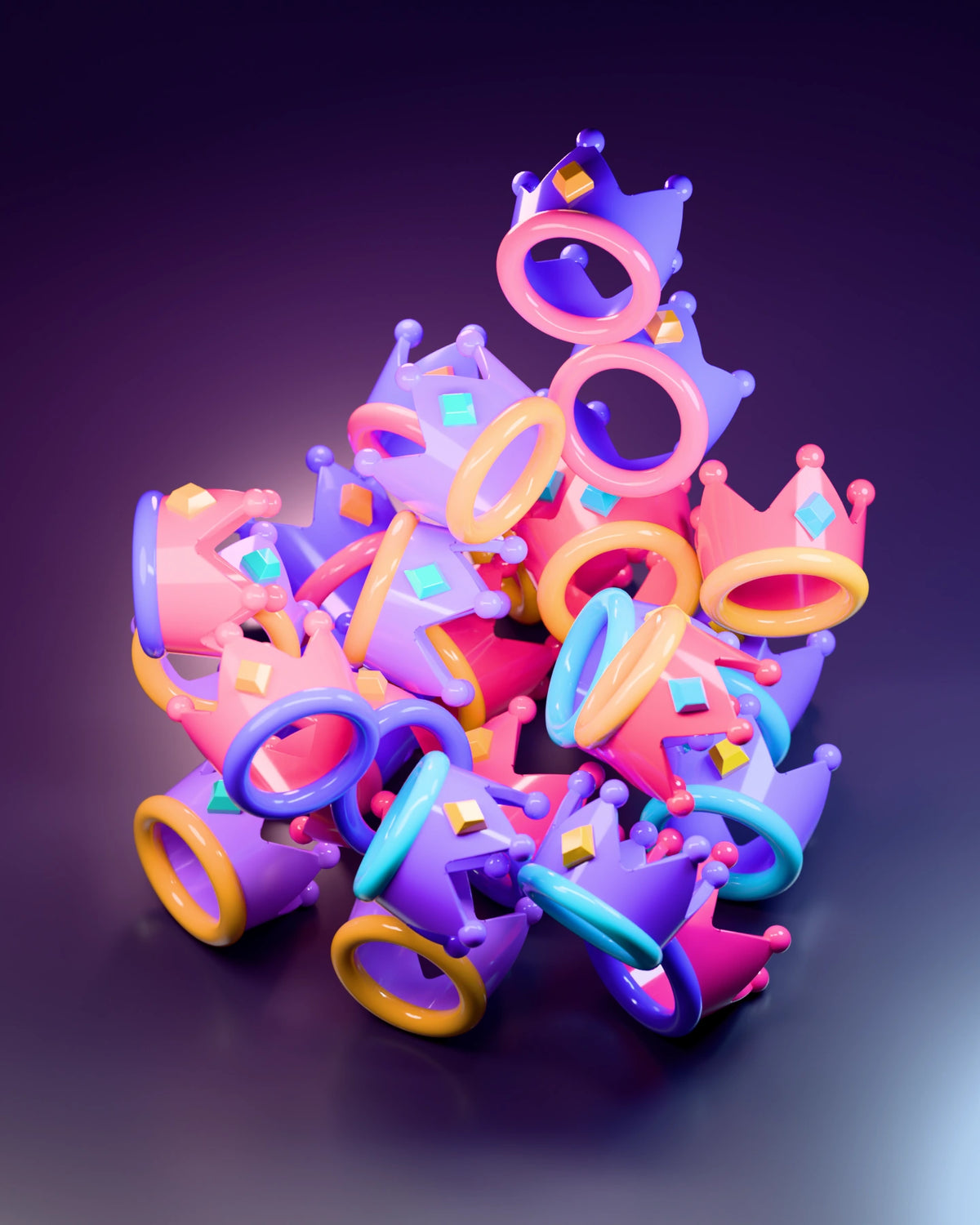 Candy Discord role icons — crown color pile