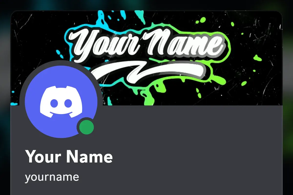 Color Spill Discord profile banner, blue and green, animated, shown on a Discord profile