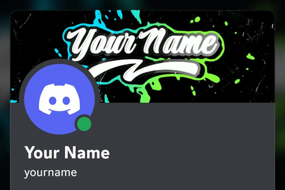 Color Spill Discord profile banner, blue and green, animated, shown on a Discord profile
