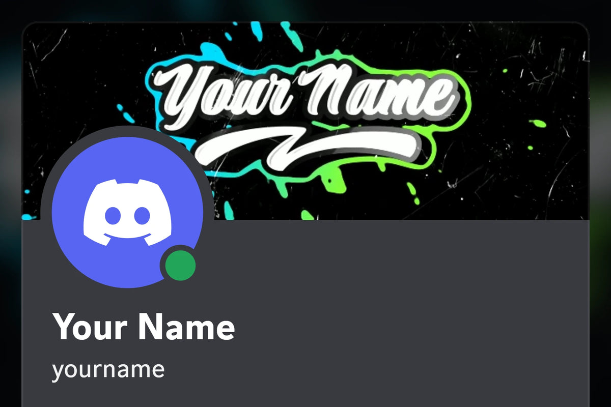 Color Spill Discord profile banner, blue and green, shown on a Discord profile