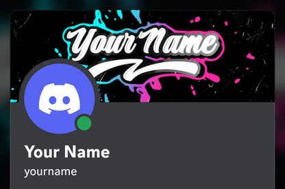 Color Spill Discord profile banner, blue and pink, animated, shown on a Discord profile