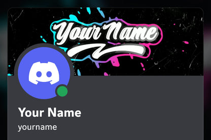 Color Spill Discord profile banner, blue and pink, shown on a Discord profile