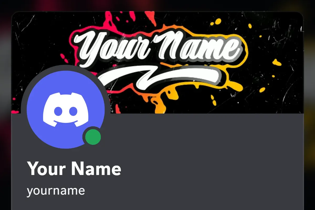 Color Spill Discord profile banner, red and yellow, animated, shown on a Discord profile
