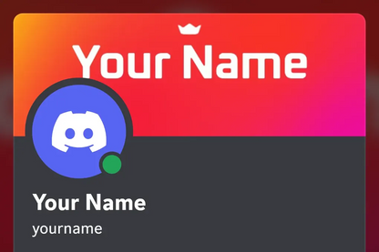 Crown Discord profile banner, orange, animated, shown on a Discord profile