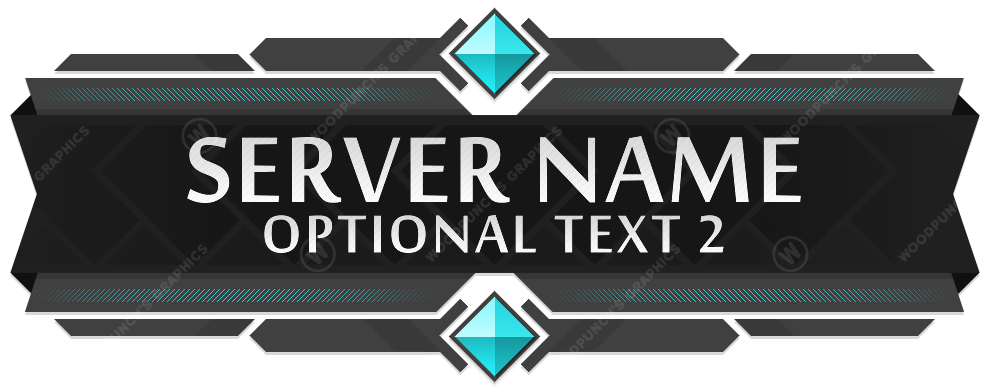 Diamonds - Minecraft Server Logo — cyan Farbgebung, optionales Textlayout