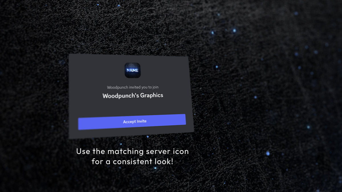 Discord server invite background close up — blue colorway