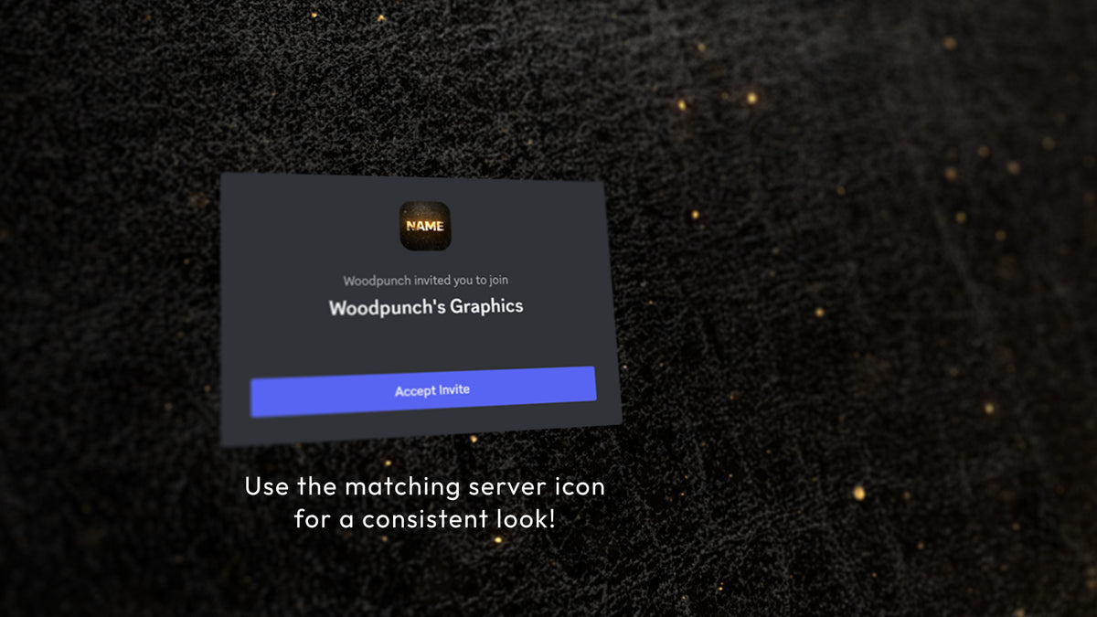 Discord server invite background close up — gold colorway