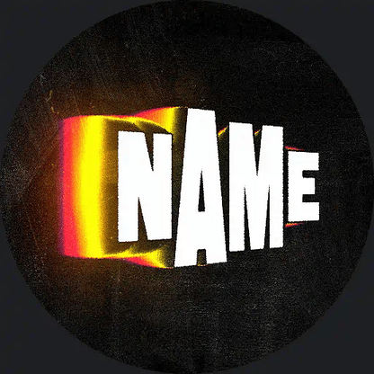 Circular PFP with 'NAME' text and colorful background