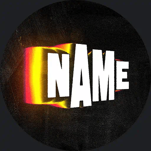 Circular PFP with 'NAME' text and colorful background