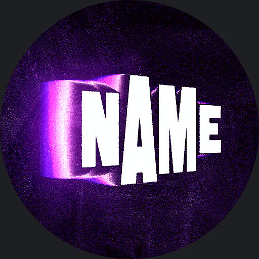 Circular PFP with 'NAME' text and colorful background