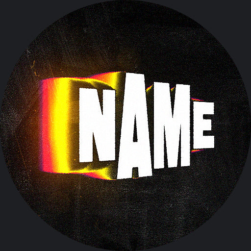Circular PFP with 'NAME' text and colorful background