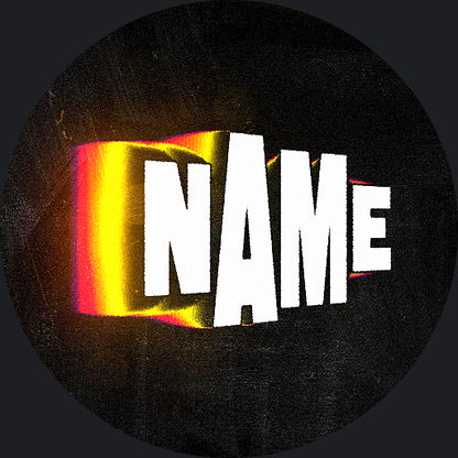 Circular PFP with 'NAME' text and colorful background