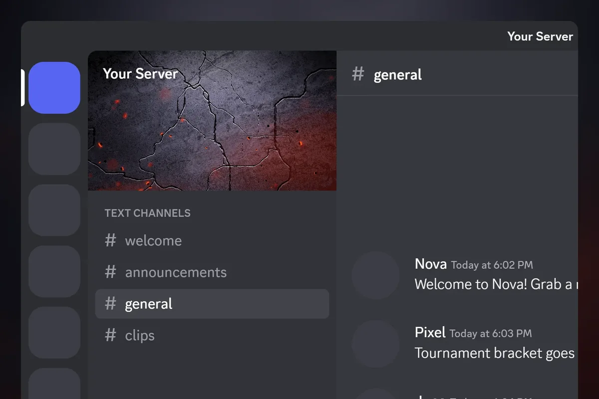 Ember Discord server banner, animated, shown in a Discord server