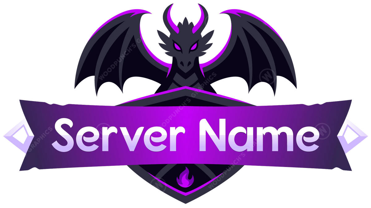 Ender Dragon - Logo de servidor de Minecraft — combinación de colores morado
