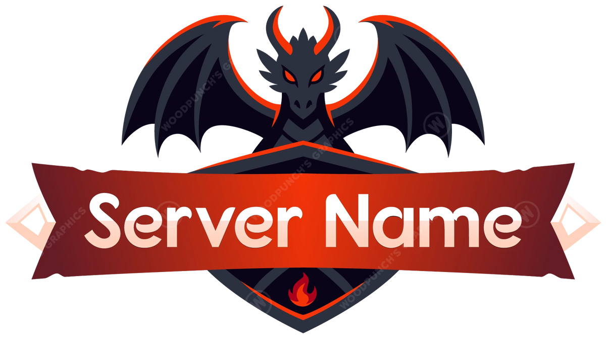 Ender Dragon - Logo de servidor de Minecraft — combinación de colores rojo