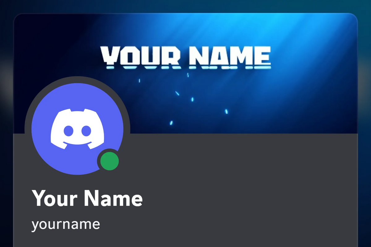 Fuego Discord profile banner, blue, animated, shown on a Discord profile