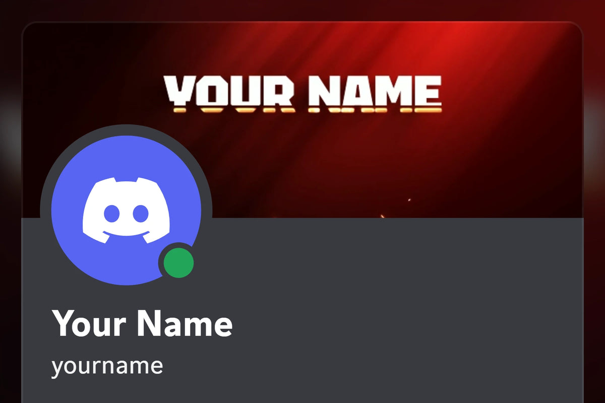 Fuego Discord profile banner, red, shown on a Discord profile