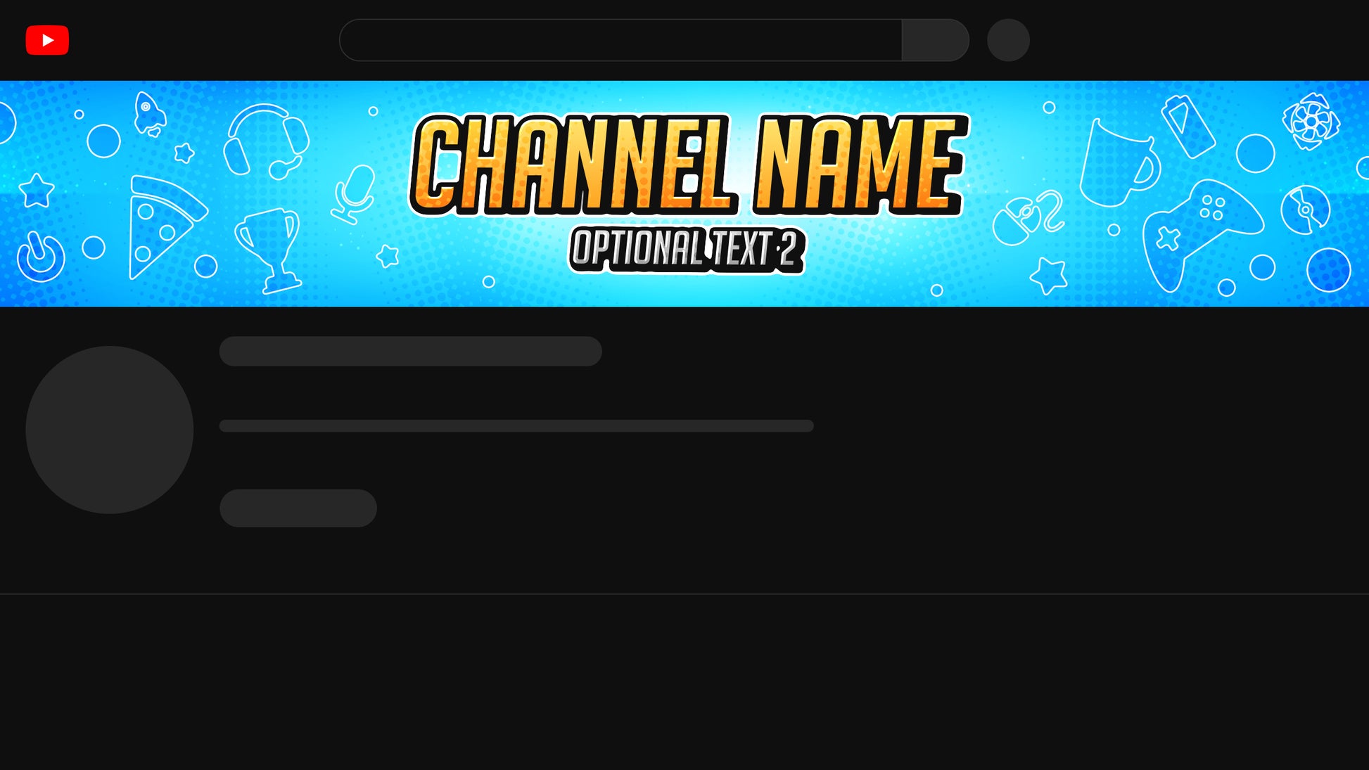 Gaming YouTube Banner Blue