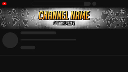 Gaming YouTube Banner Gray