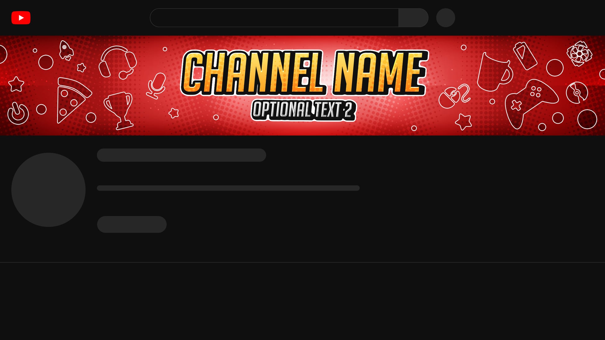 Gaming YouTube Banner Red