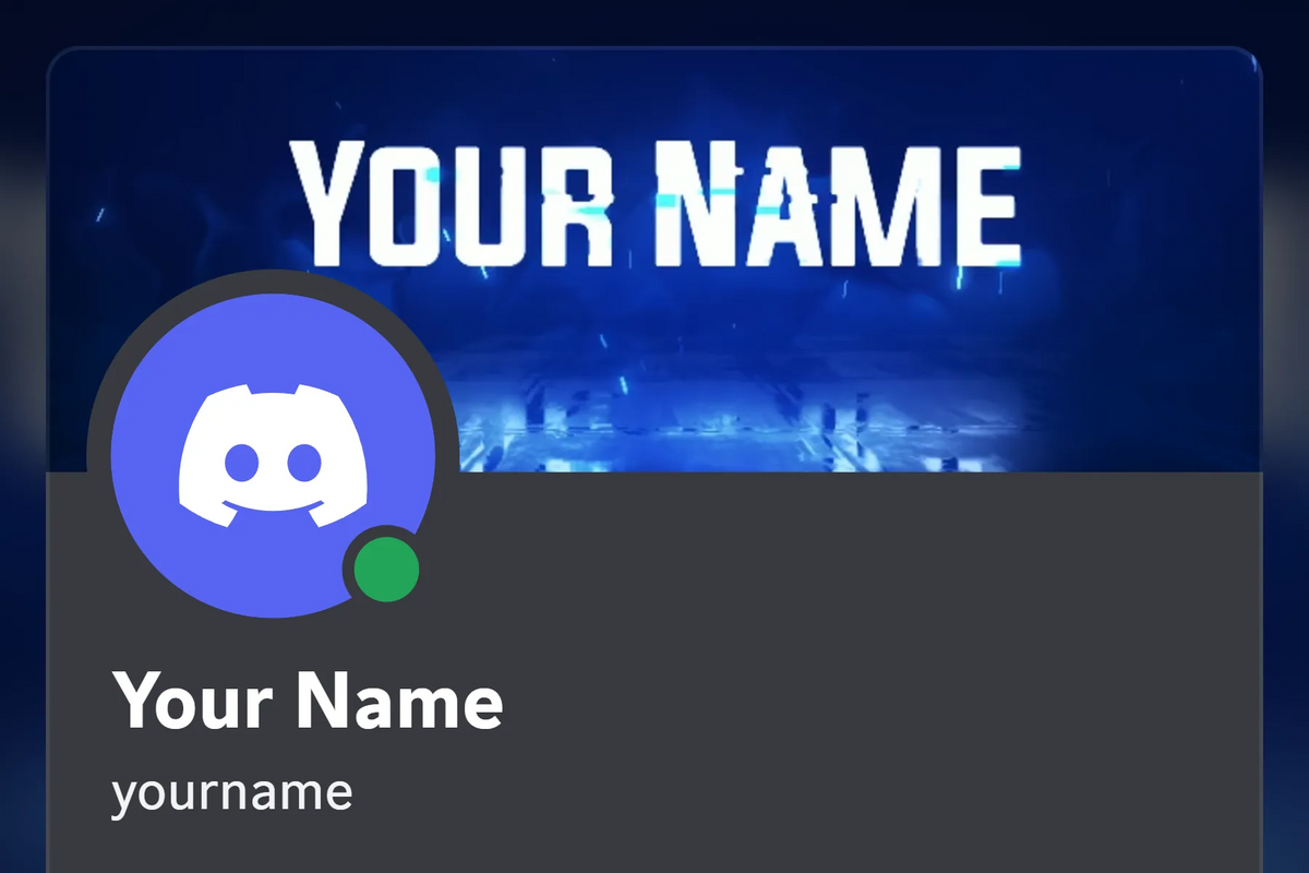 Glitch Discord profile banner, blue, animated, shown on a Discord profile