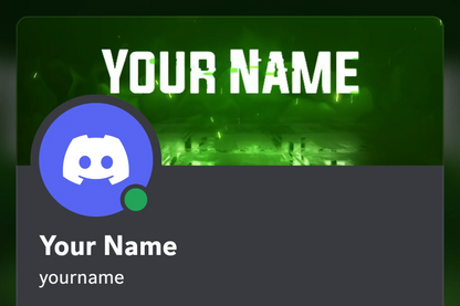 Glitch Discord profile banner, green, animated, shown on a Discord profile