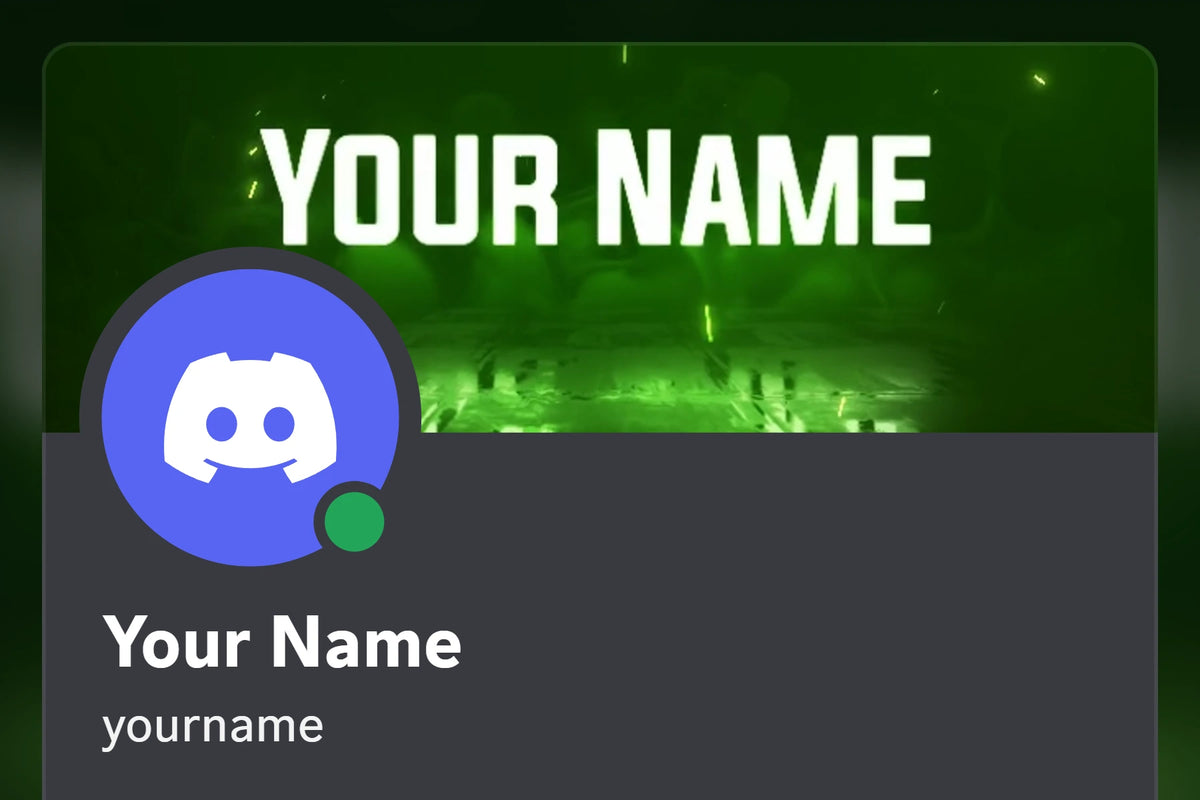Glitch Discord profile banner, green, shown on a Discord profile