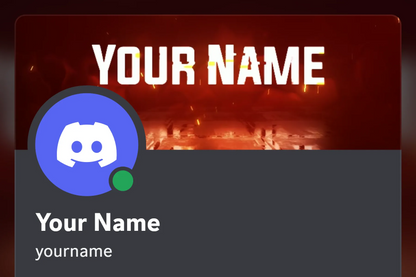Glitch Discord profile banner, orange, animated, shown on a Discord profile