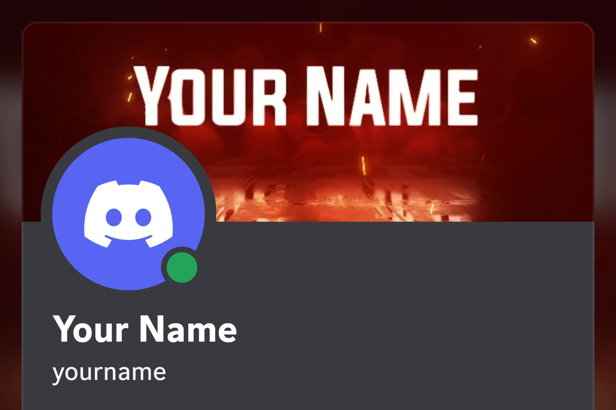 Glitch Discord profile banner, orange, shown on a Discord profile