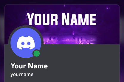 Glitch Discord profile banner, purple, shown on a Discord profile