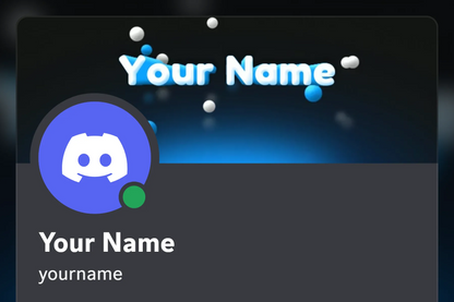 Kinetic Discord profile banner, blue, animated, shown on a Discord profile