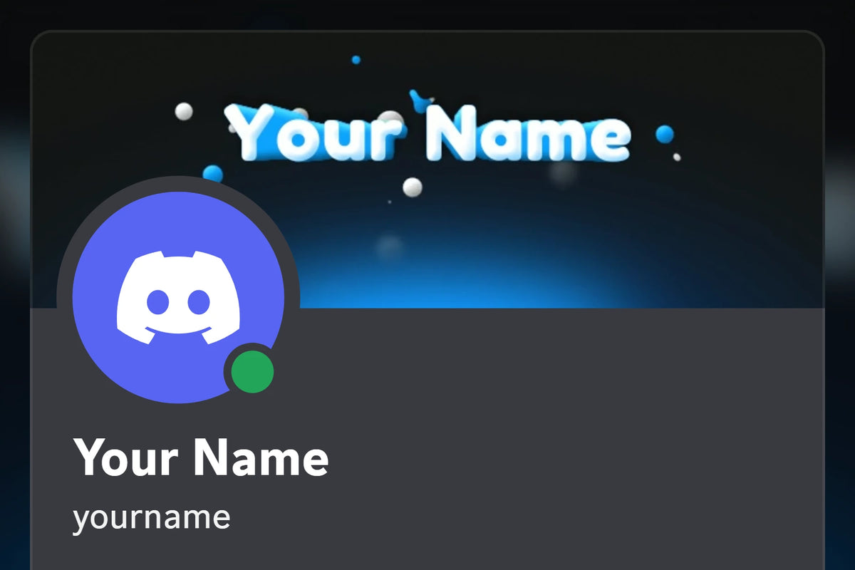 Kinetic Discord profile banner, blue, shown on a Discord profile