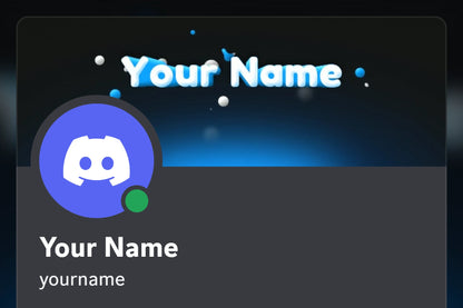 Kinetic Discord profile banner, blue, shown on a Discord profile