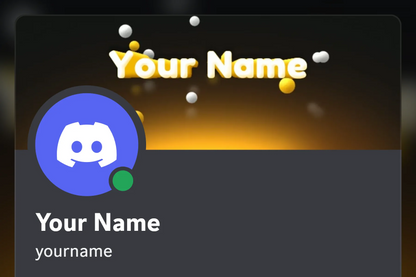 Kinetic Discord profile banner, gold, animated, shown on a Discord profile