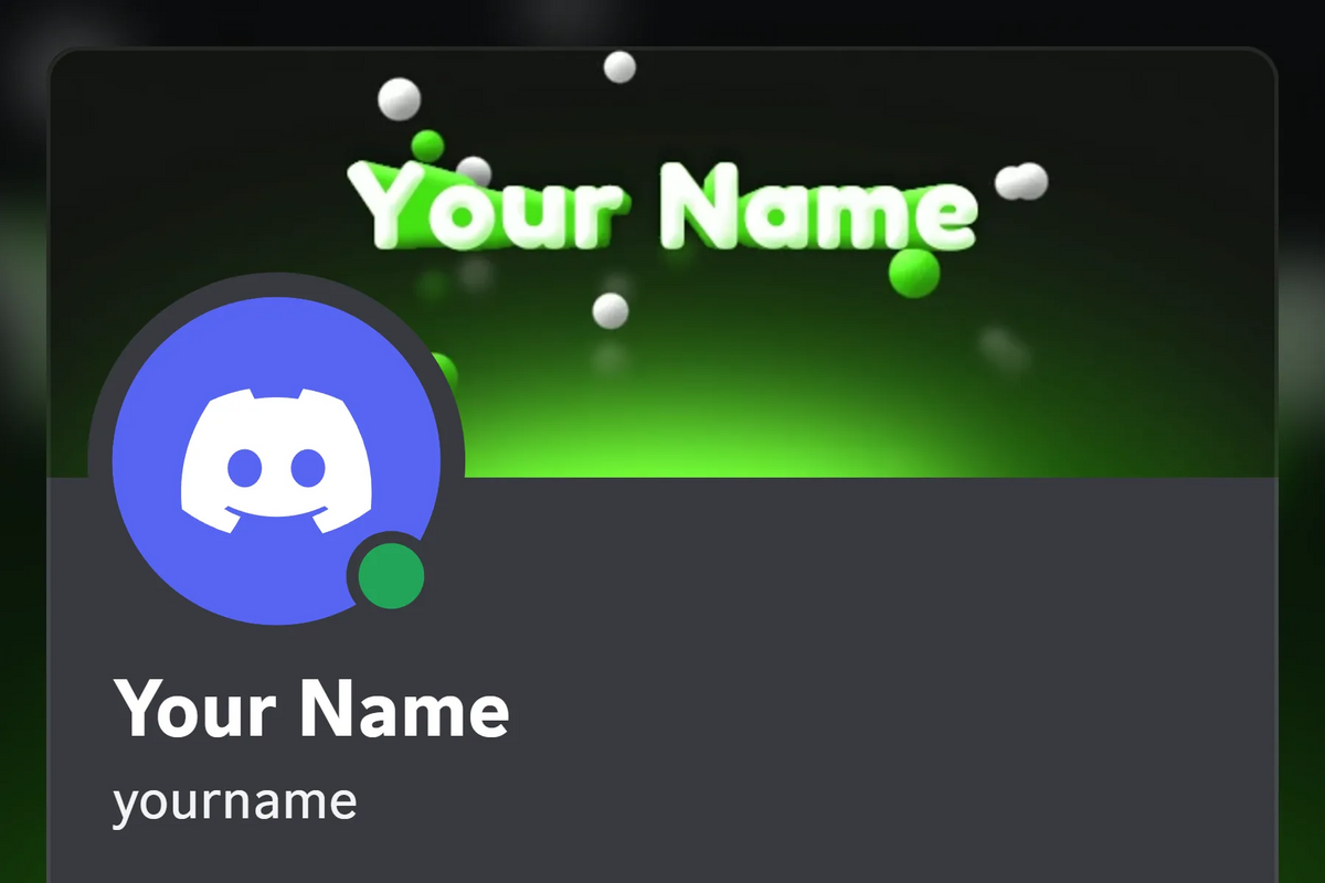 Kinetic Discord profile banner, green, animated, shown on a Discord profile