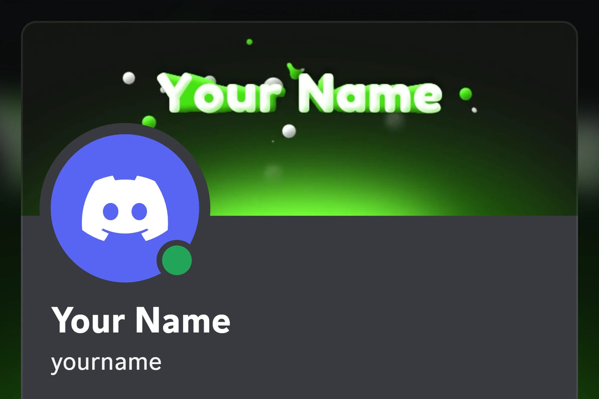 Kinetic Discord profile banner, green, shown on a Discord profile