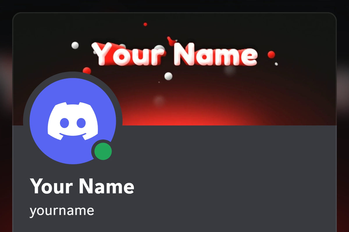 Kinetic Discord profile banner, red, shown on a Discord profile
