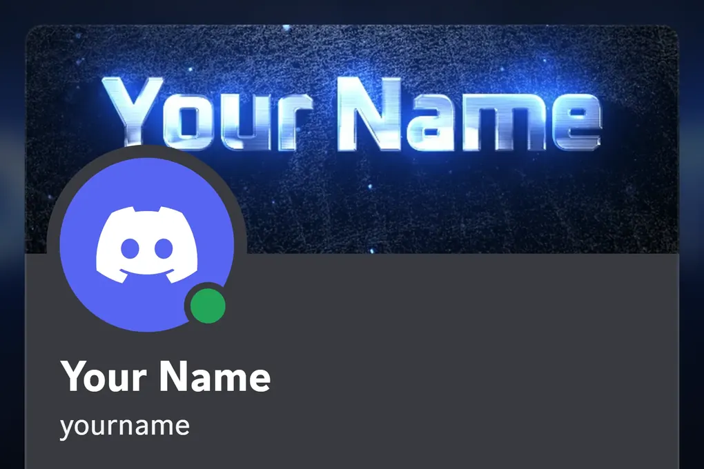 Luster Discord profile banner, blue, animated, shown on a Discord profile
