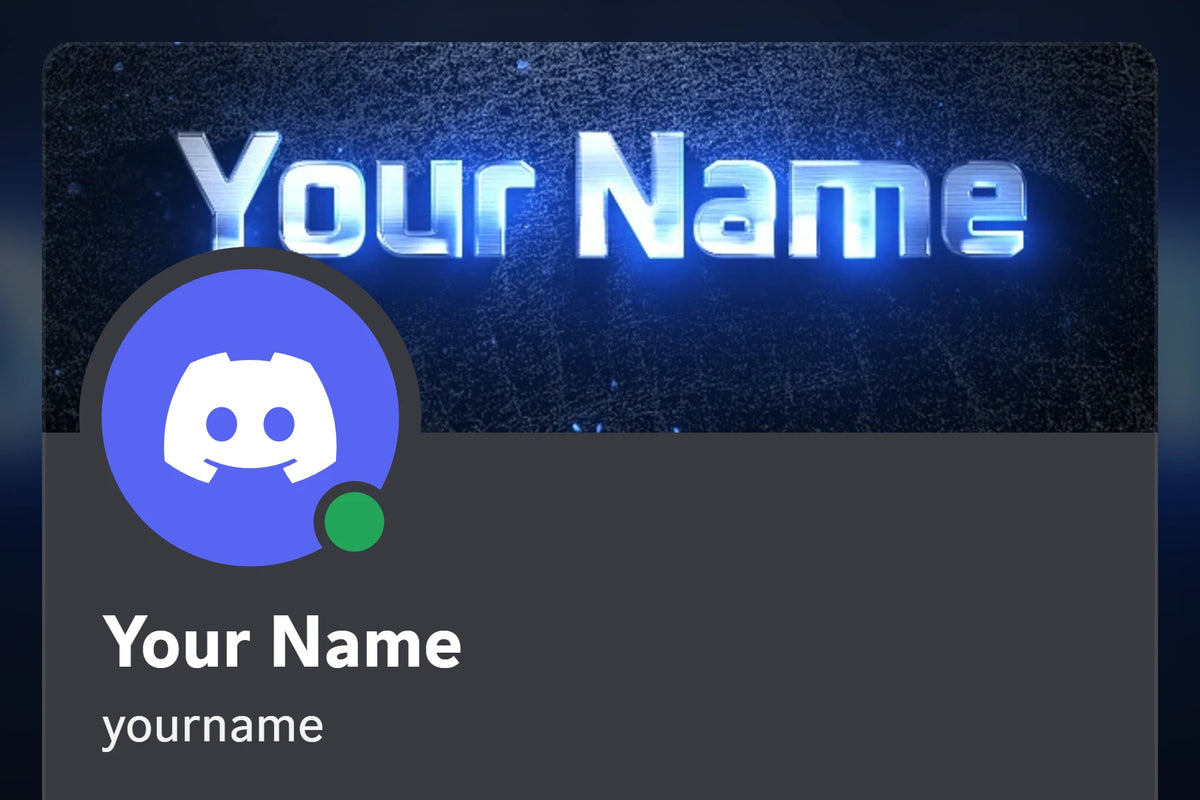 Luster Discord profile banner, blue, shown on a Discord profile