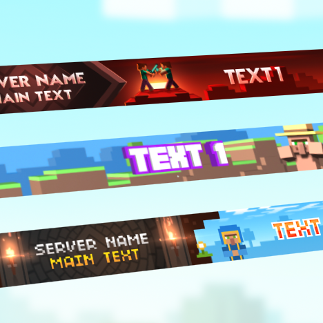 Minecraft server banners collage