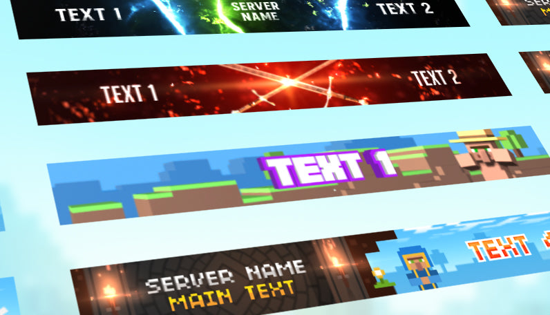 Minecraft Server-Grafiken, einschließlich Logos und Bannern