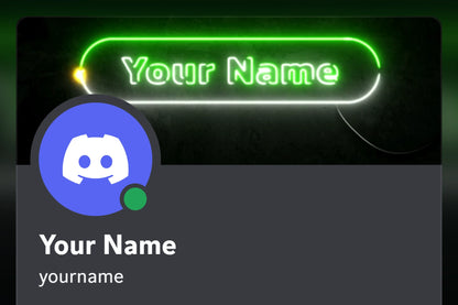 Neon Discord profile banner, green, shown on a Discord profile