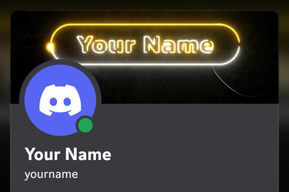 Neon Discord profile banner, yellow, shown on a Discord profile