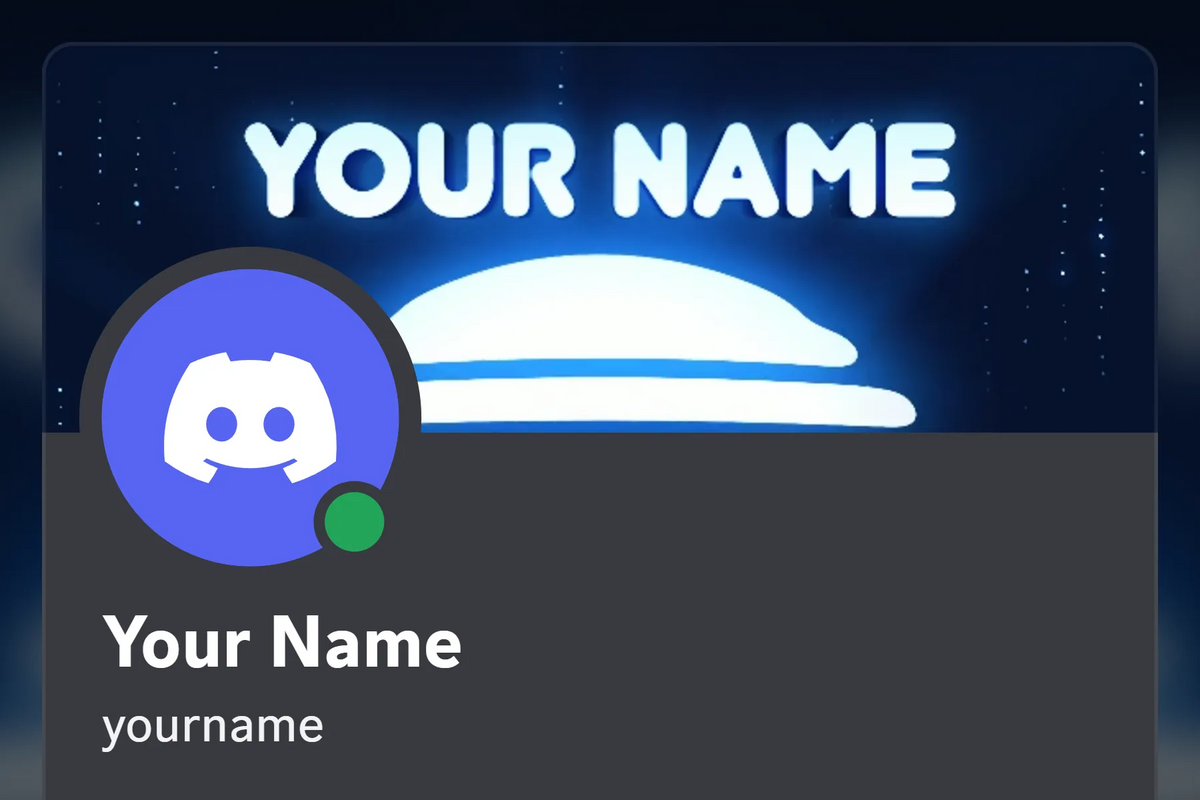 Retro Discord profile banner, blue, animated, shown on a Discord profile